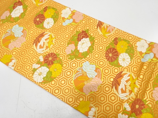 JAPANESE FUKURO OBI / WOVEN KIKKO PATTERN